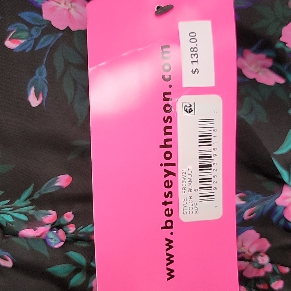 Betsey Johnson Sz 6 Floral Fit & Flare Mini Dress NWT Fairycore Retro Whimsical - Picture 12 of 13